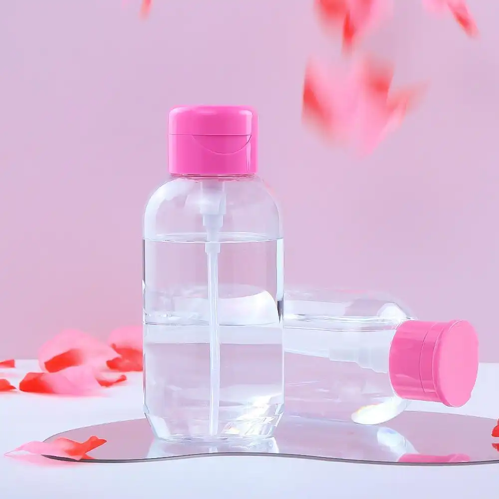 PET round-shoulder makeup remover bottle, cosmetic press-type dispenser 1