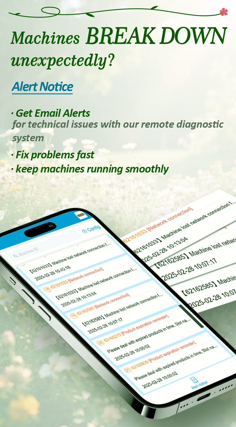 Refrigerated fresh flower vending machine offers email notification for stock and expiry alerts, intelligent moisturizing, MDB protocol, vending machine supplier service, factory direct wholesale, ensuring refrigerated flower vending lockers stay fresh and secure.