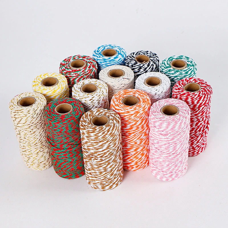 Wholesale Colored Solid Hand-Twisted Cotton Rope – Nylon-Like Woven Tape & Zoumada Belt for DIY Bouquet Ribbon Materials 1