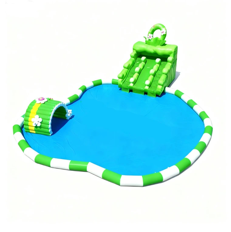 Parc aquatique géant d&#39;été avec piscine gonflable et toboggan 1