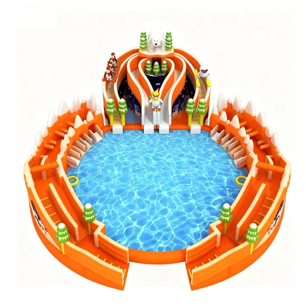 Piscine gonflable avec toboggan pour enfants et adultes 1
