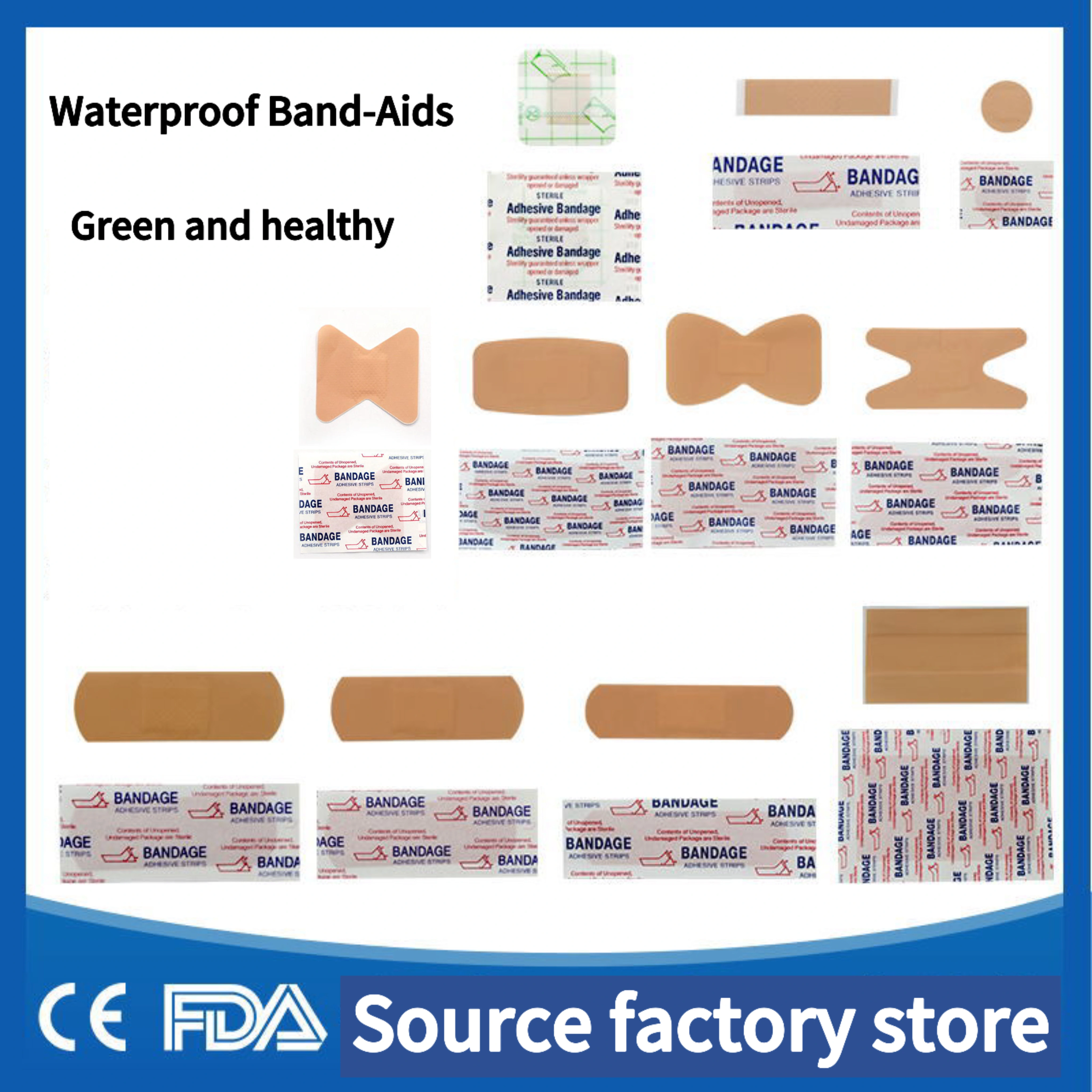 Cross-border Foreign Trade English PE Adhesive Bandage, Flesh-colored Elastic Waterproof Wound Plaster, Large-Size Breathable Elastic Adhesive Bandage 1