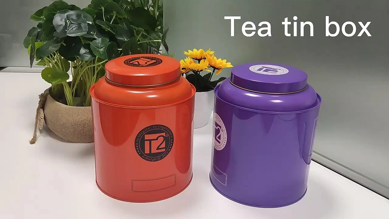 Round Shape Airtight Tea Tin Caddy for Custom Tea Storage 1