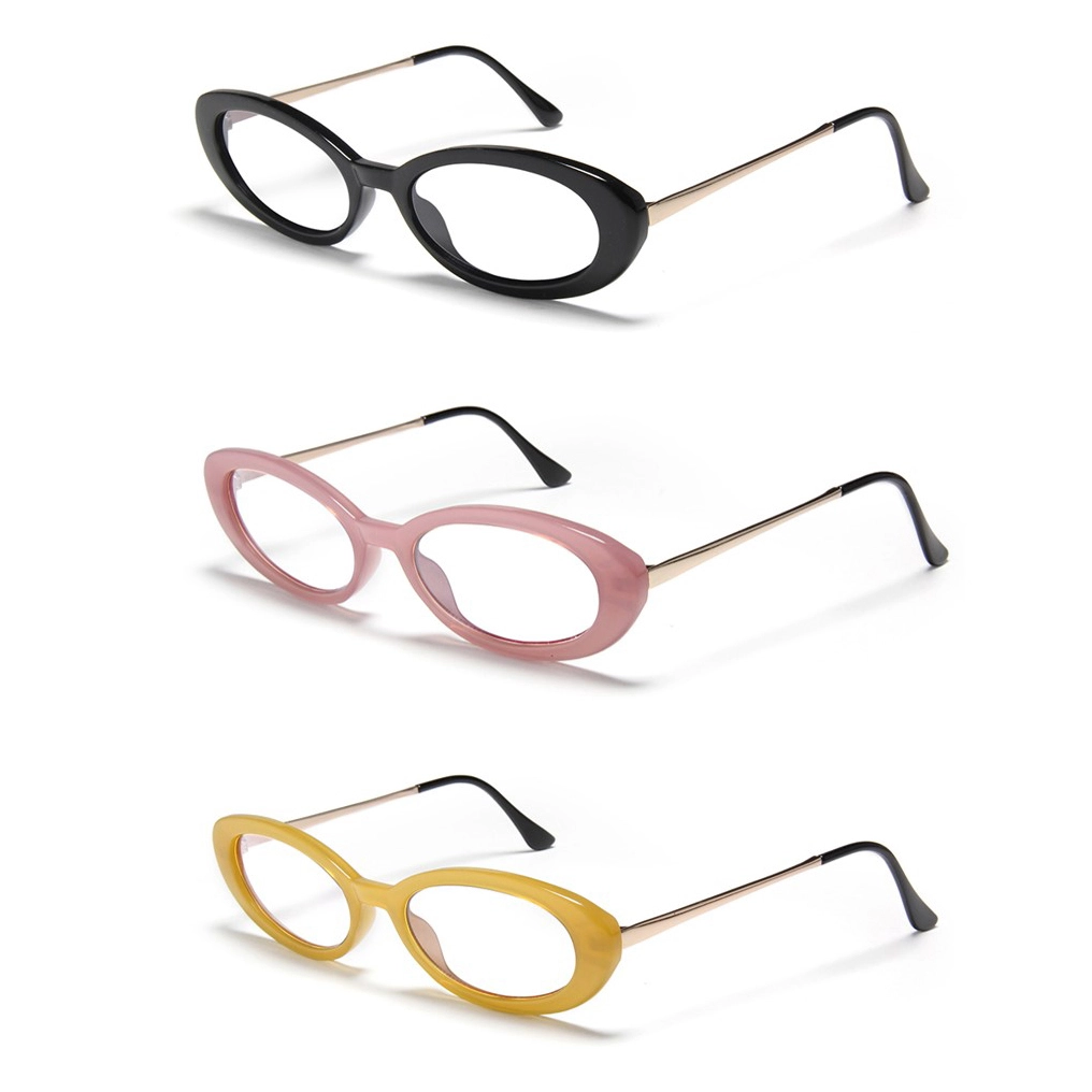 B25001 Unisex PC Frame HD Anti-Blue Light Flexible Lightweight Reading Glasses Oval Diamond Fashionable Women's Reading Glasses Custom logo Oval Glass Metal 1