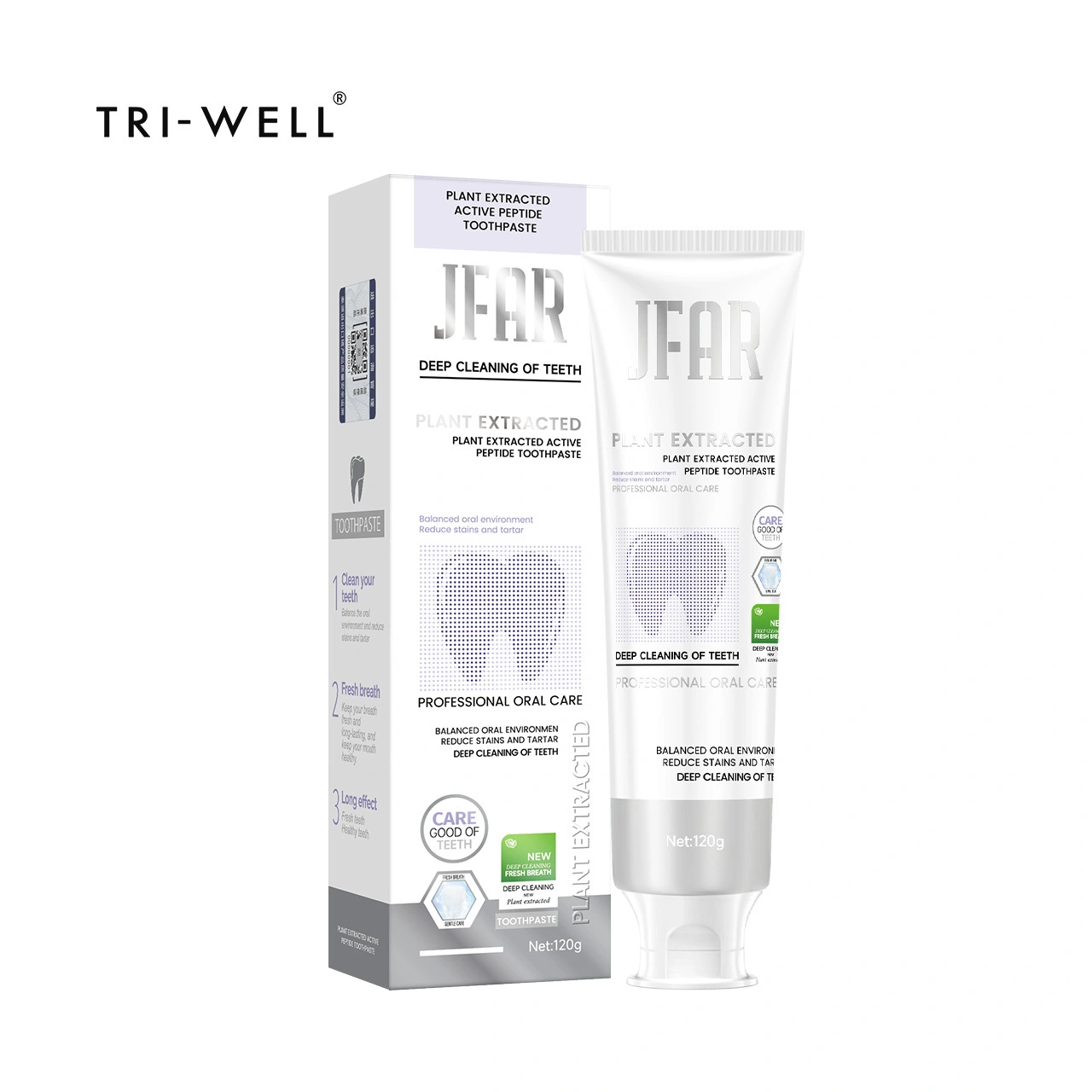 custom herbal whitening toothpaste OEM Botanical Peptide with Niacinamide & Lysozyme 1