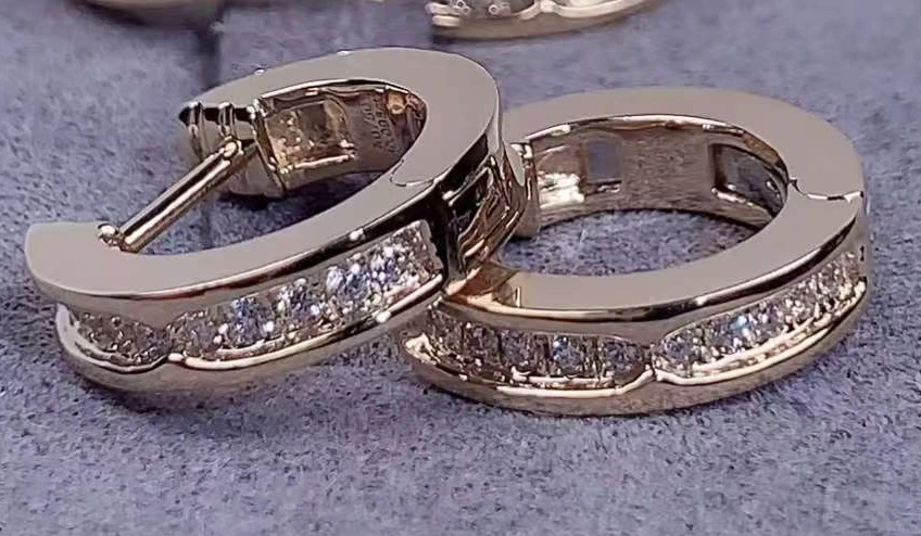 k Gold Lab Diamond Earrings 5.49CT D VVS  Round Cut Diamonds 1