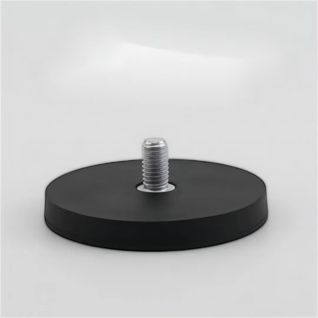 rubber coated magnets, neodymium rubber coated magnets, non scratch magnetic mounts, rubber covered pot magnets, waterproof magnetic bases, anti-slip magnets, threaded rubber magnets, hook rubber magnets, industrial rubber coated magnets