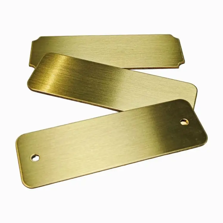 Brass rectangular blank metal nameplate 1