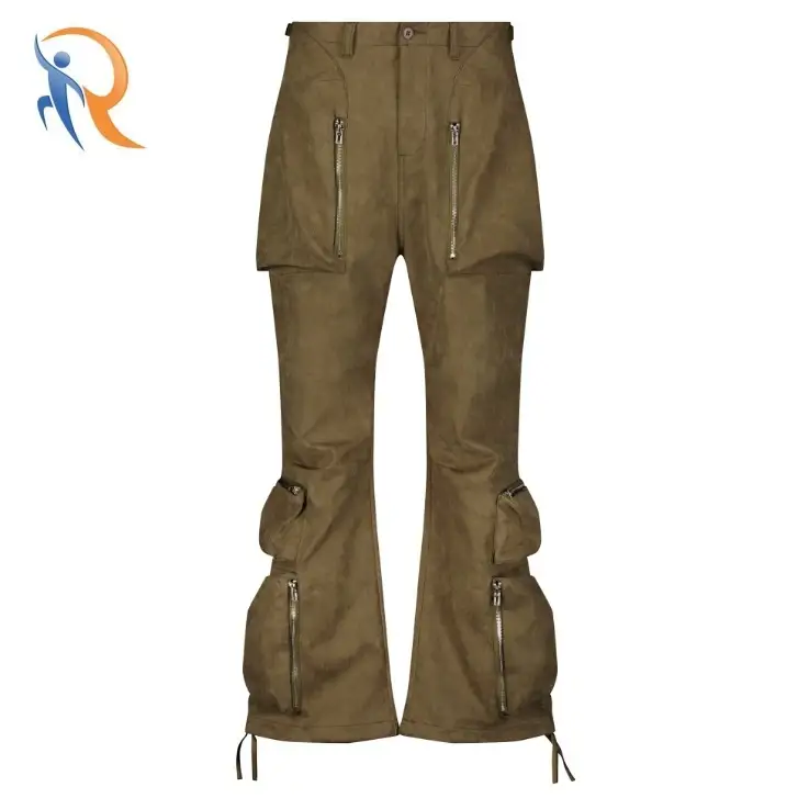 بنطلون كارجو واسع كاكي 1