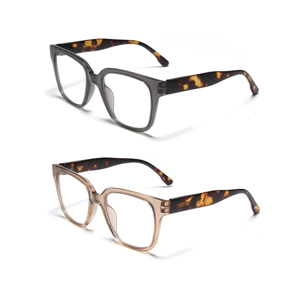 B25007 Vintage Square PC Glasses Frames - Lightweight & Fashionable Eyewear, Chic Tortoise Detail, Perfect for Daily Wear 1