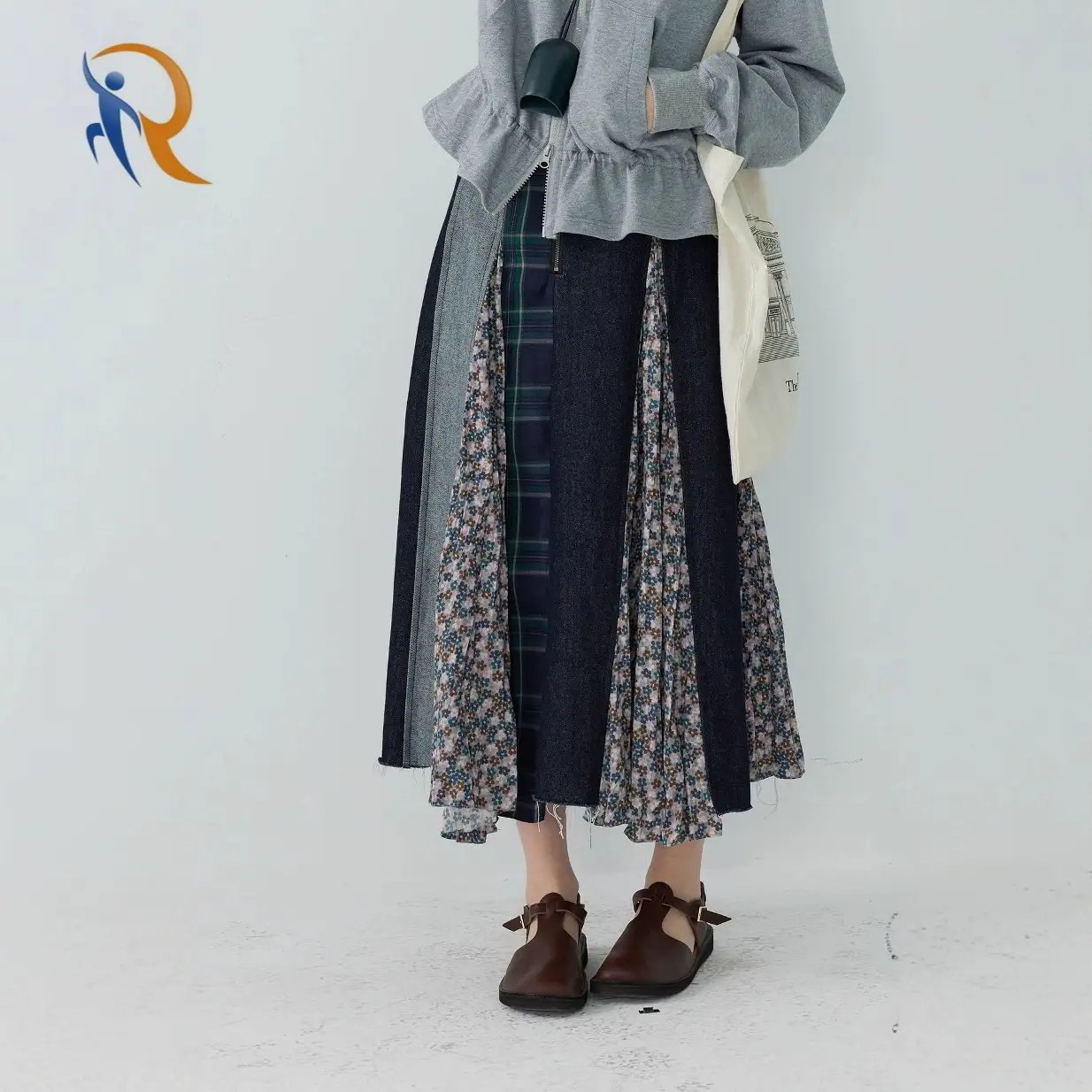 High Waist Pleated A-Line Flared Maxi Skirts 1