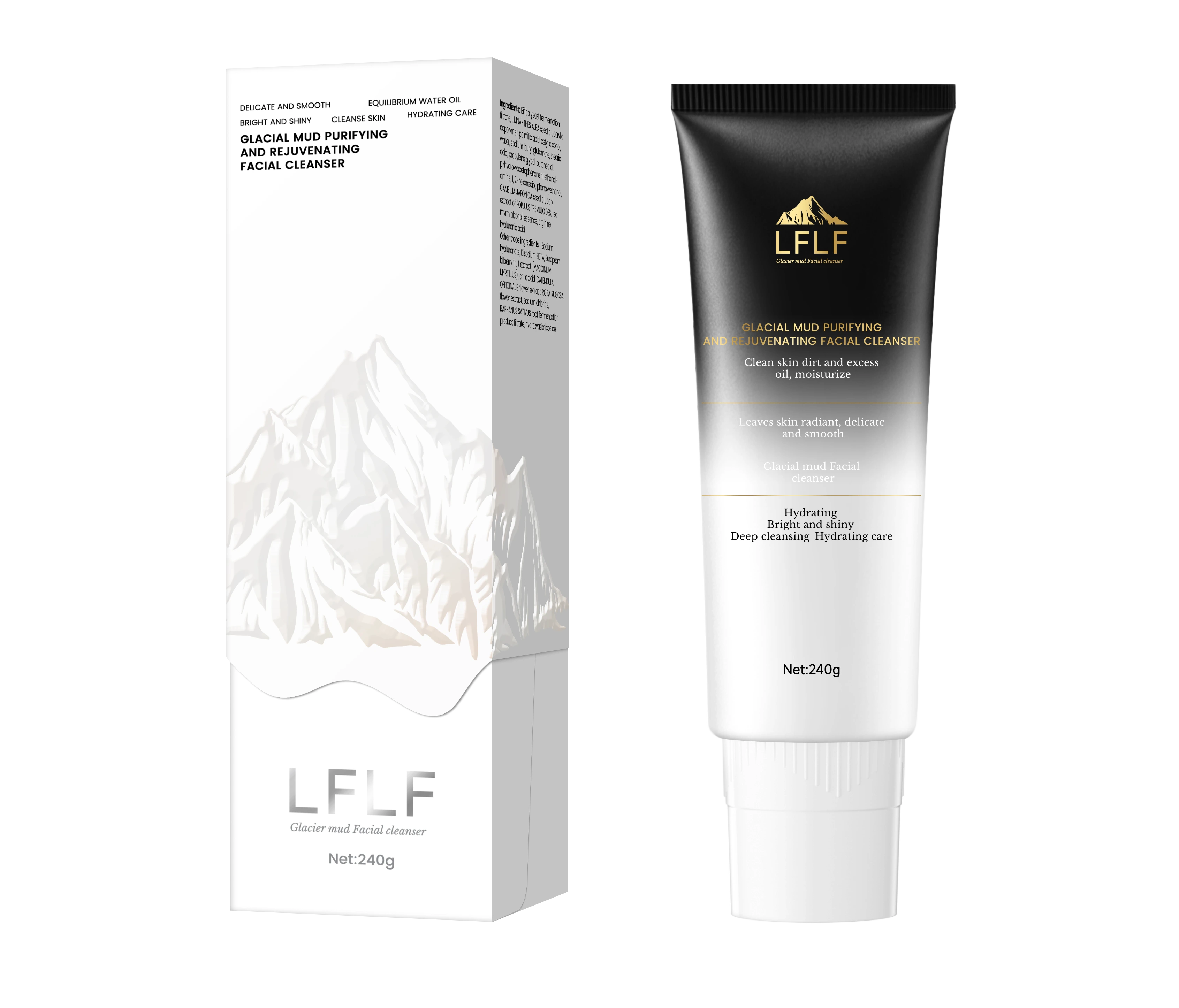 wholesale Triwell-LFLF Canadian Glacier Mud Facial Cleanser with Hyaluronic Acid & Plant Extracts 1