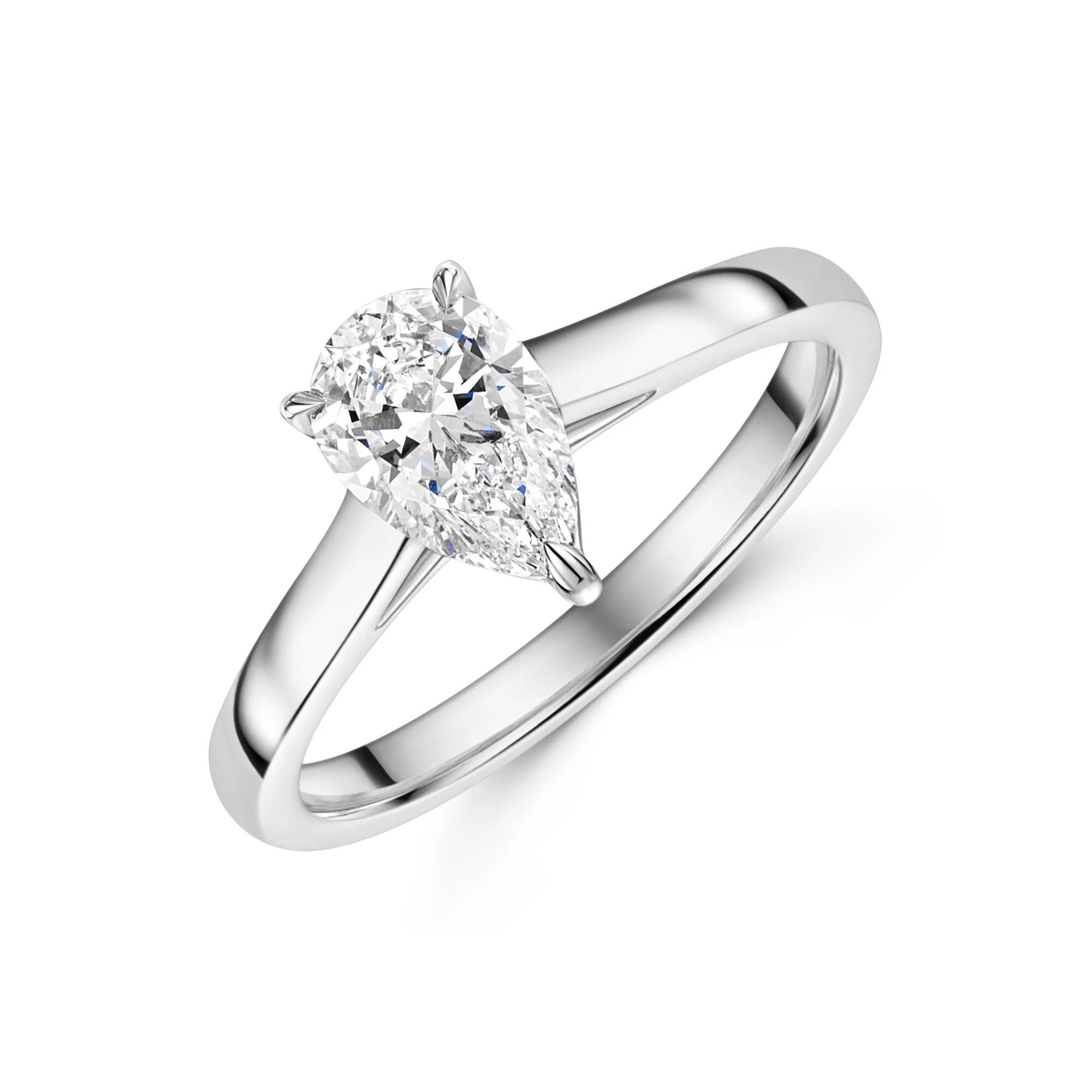 Lab Grown Excellent Brilliant VVS2 Clarity Pear Cut Diamond Engaged Ring 1
