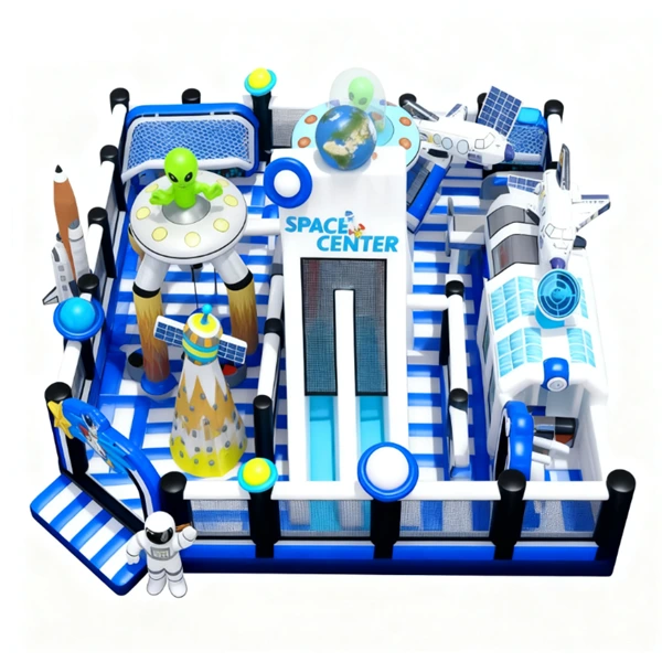 Big Bouncy Castle Space-Themed Inflatable Trampoline Playground 1
