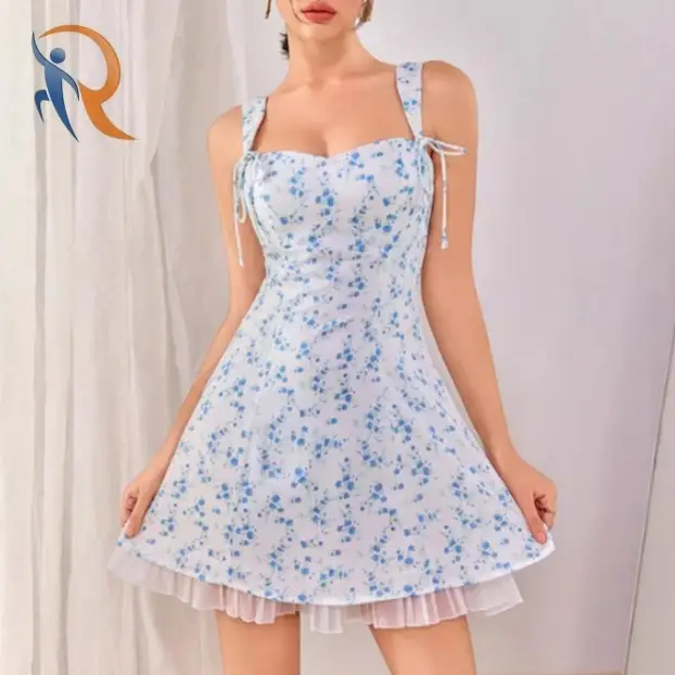 فستان نسائي بريز سليب بطبعة زهور 1