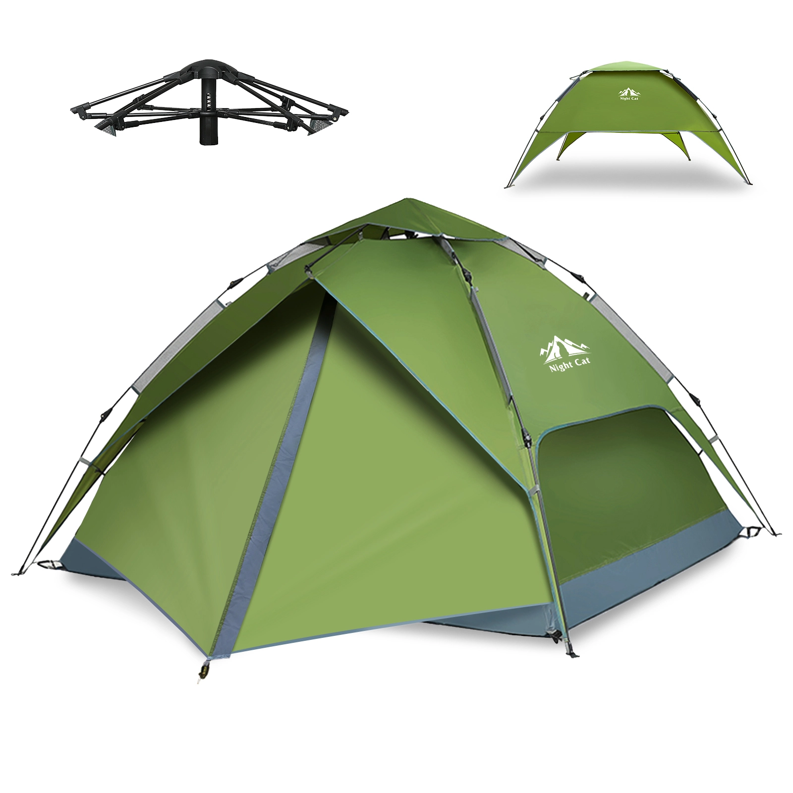 Tente pop-up Night Cat pour 3 ou 4 personnes, tente de camping étanche, instantanée, automatique, facile à installer, dôme, pour les vacances 1