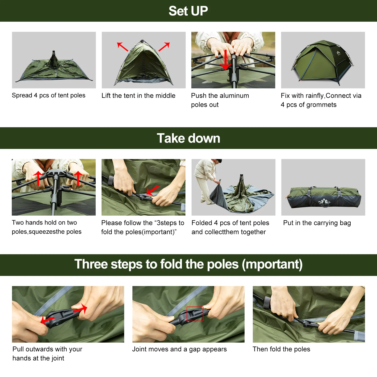 Easy Setup Camping Tent by Night Cat 6