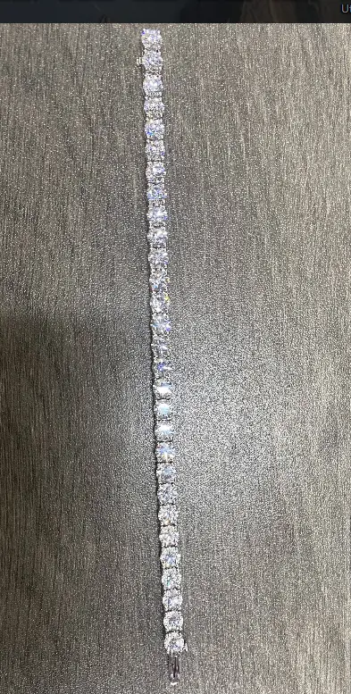 platinum 5mm round natural black diamond tennis 7inches 1