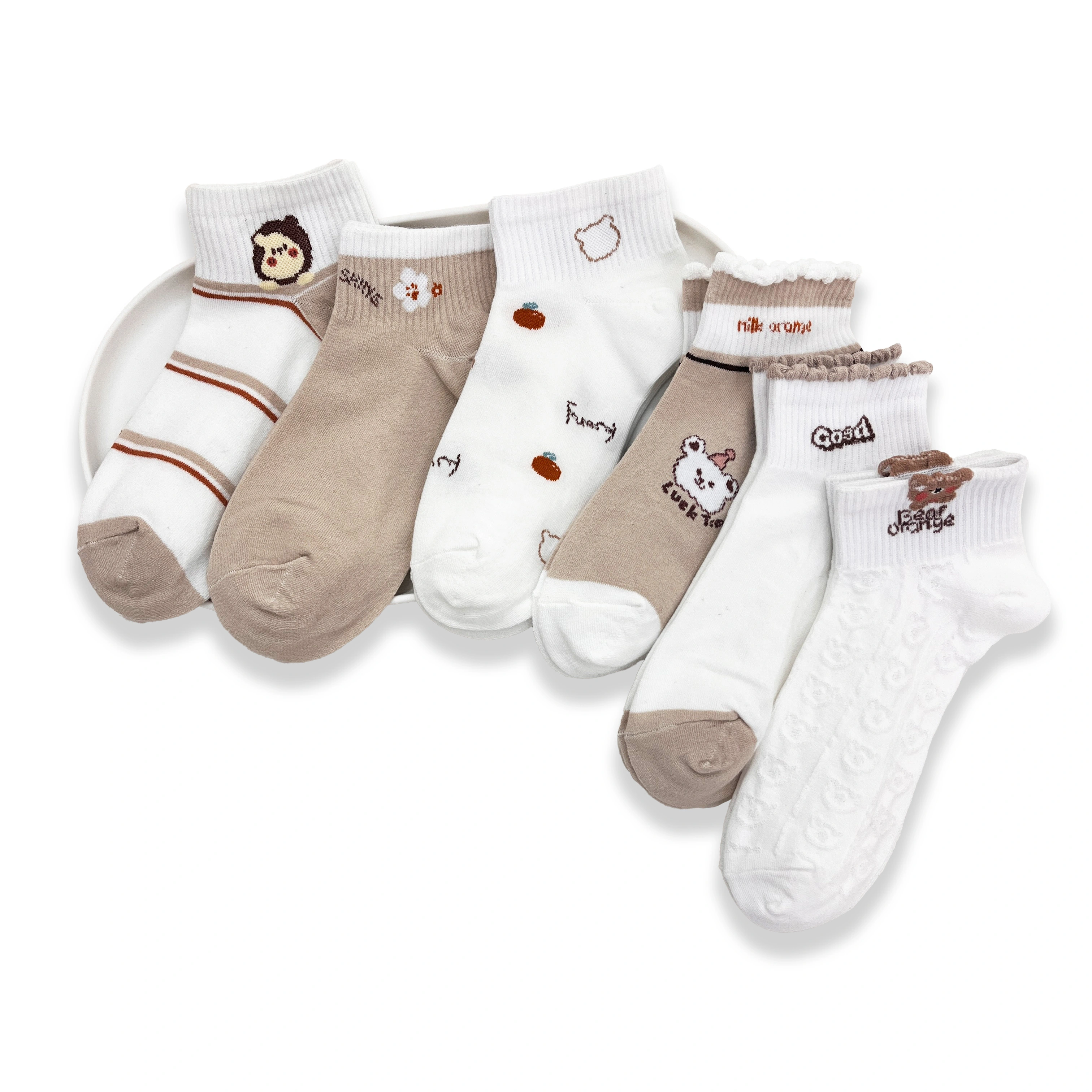 Chaussettes tricotées personnalisables pour femmes, 6 motifs, respirantes, pour un usage quotidien, HY-W-076 1