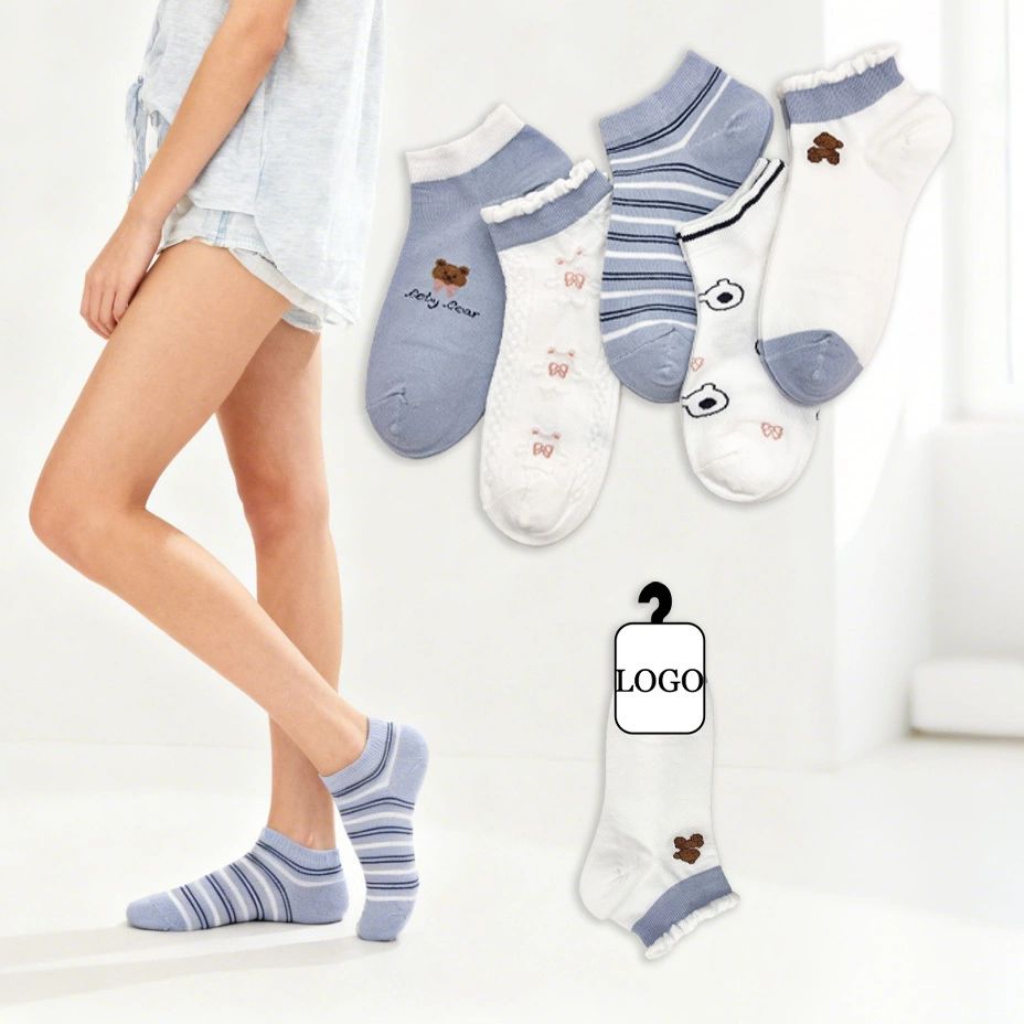 Chaussettes tricotées pour femmes, chaussettes basses, 5 modèles, respirantes, pour le printemps, HY-W-078 1