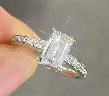 Emerald Shaped Ring Lab Grown Diamonds 1