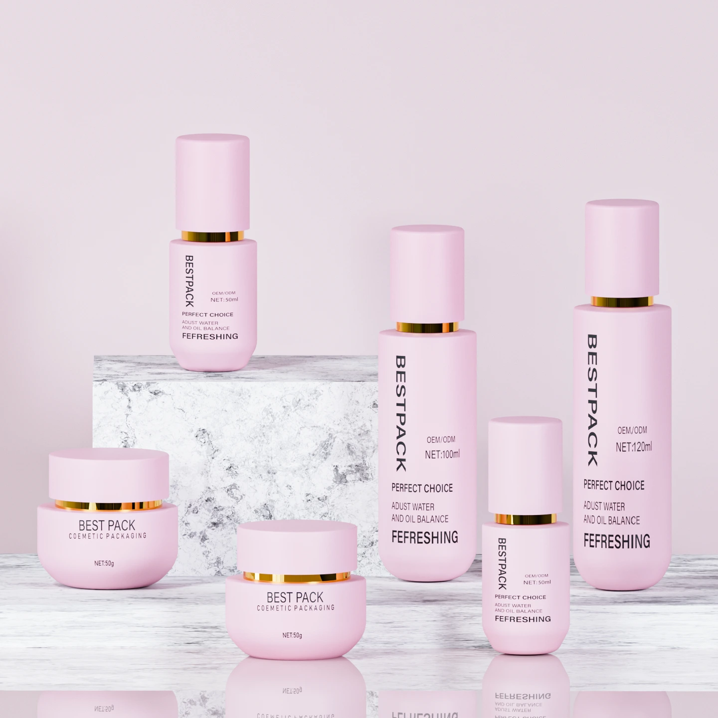 Flacone cosmetico in vetro satinato | Confezione di lusso da 50 ml, 100 ml e 120 ml per lozione e siero BEST-311320 1