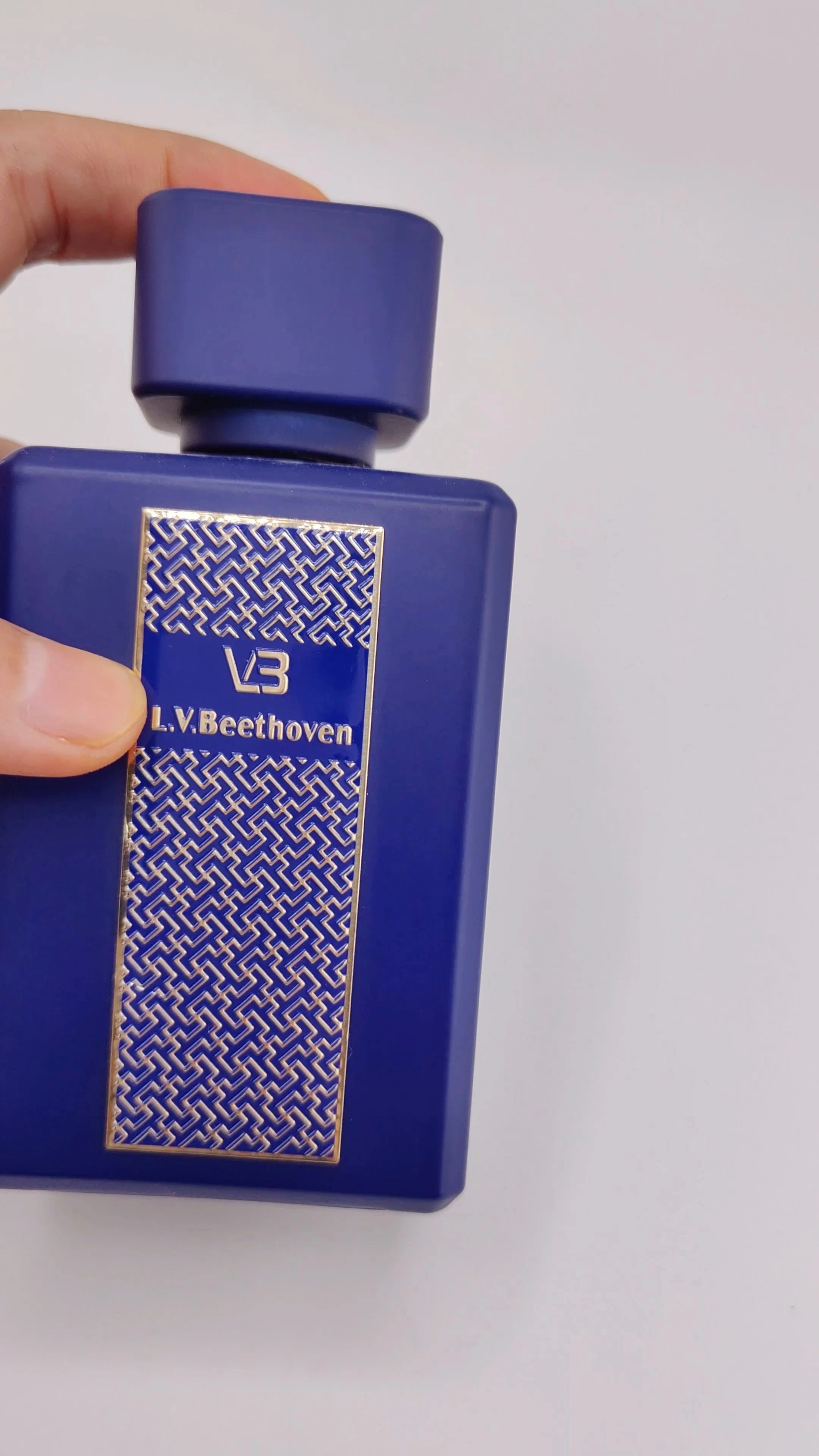 Wholesale High Quality Exquisite new Design empty100 ml Perfume  Rectangle  Blue Empty Spray Perfume Bottles with Box 1