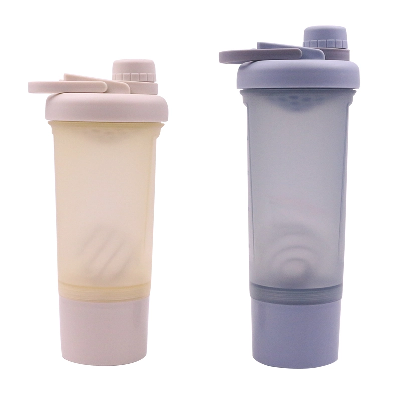 500ml Portable thick wall protein shaker bottle With container for sports 1