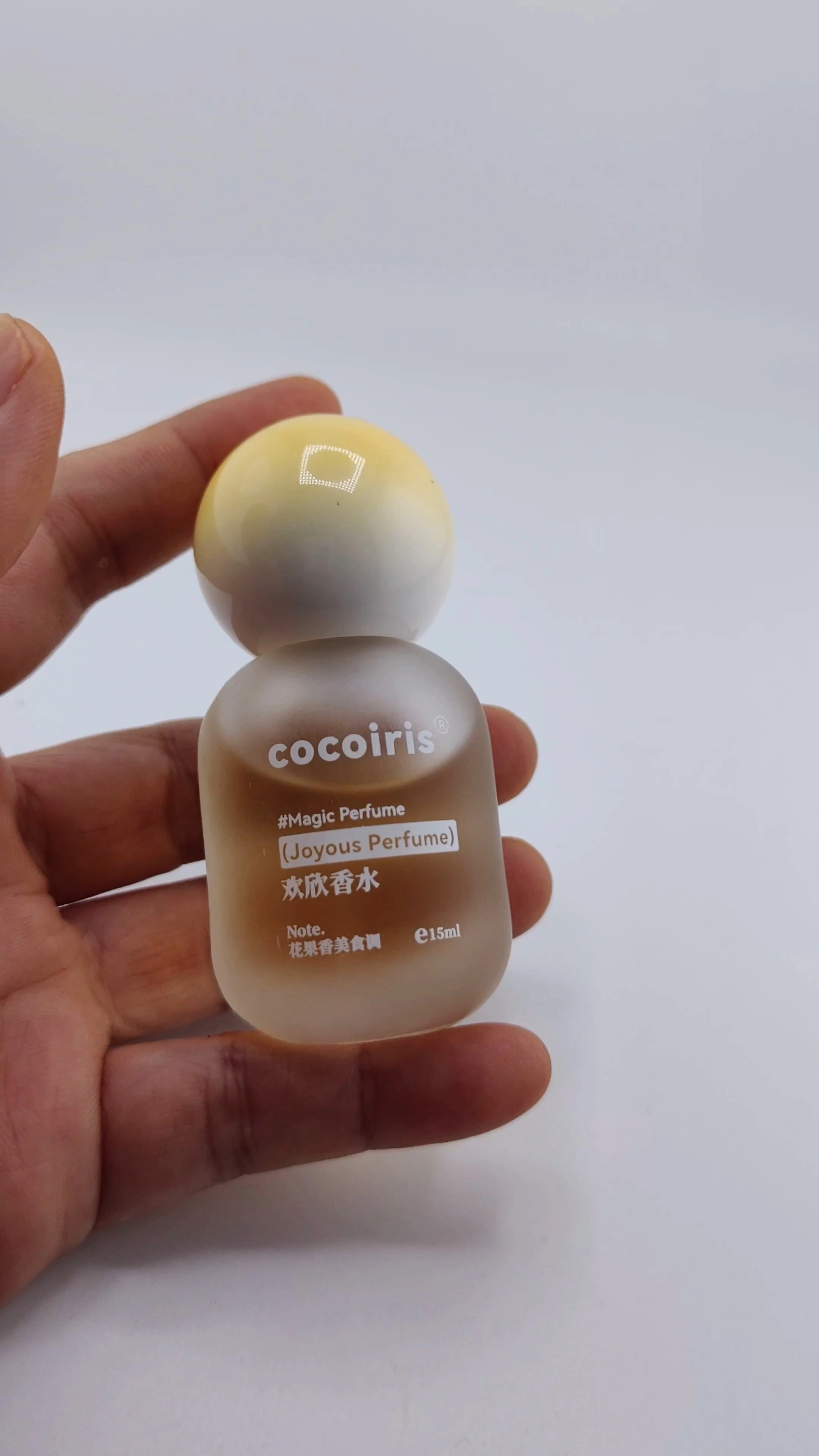 Botella de perfume vacía de 15 ml con pulverizador de cristal de lujo, de alta calidad, con tapa esférica y bomba de 30 ml, con caja de embalaje. 1