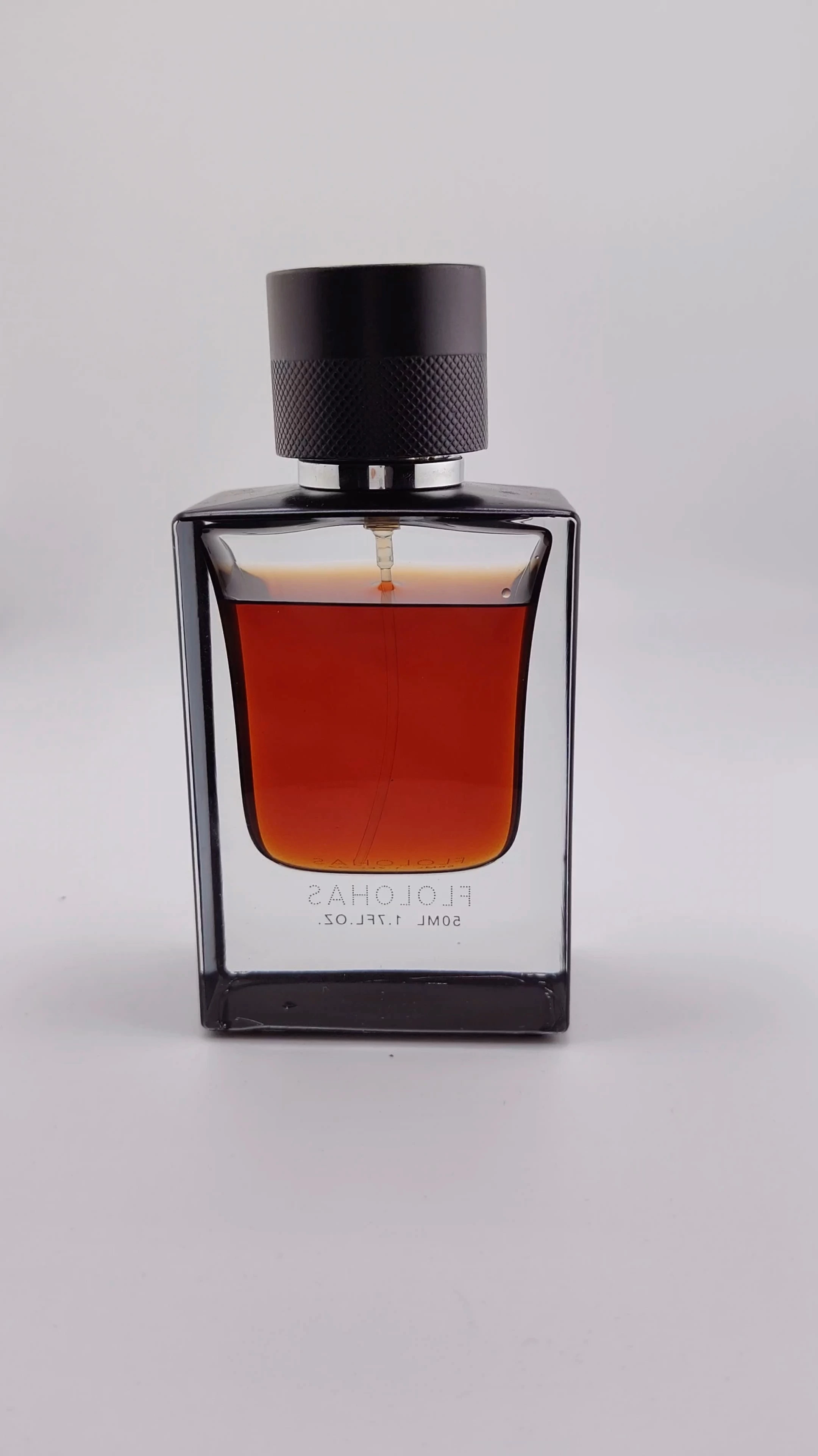 Botella de perfume cuadrada de cristal de lujo negra, de 30 ml, 50 ml y 100 ml, a un precio al por mayor. 1