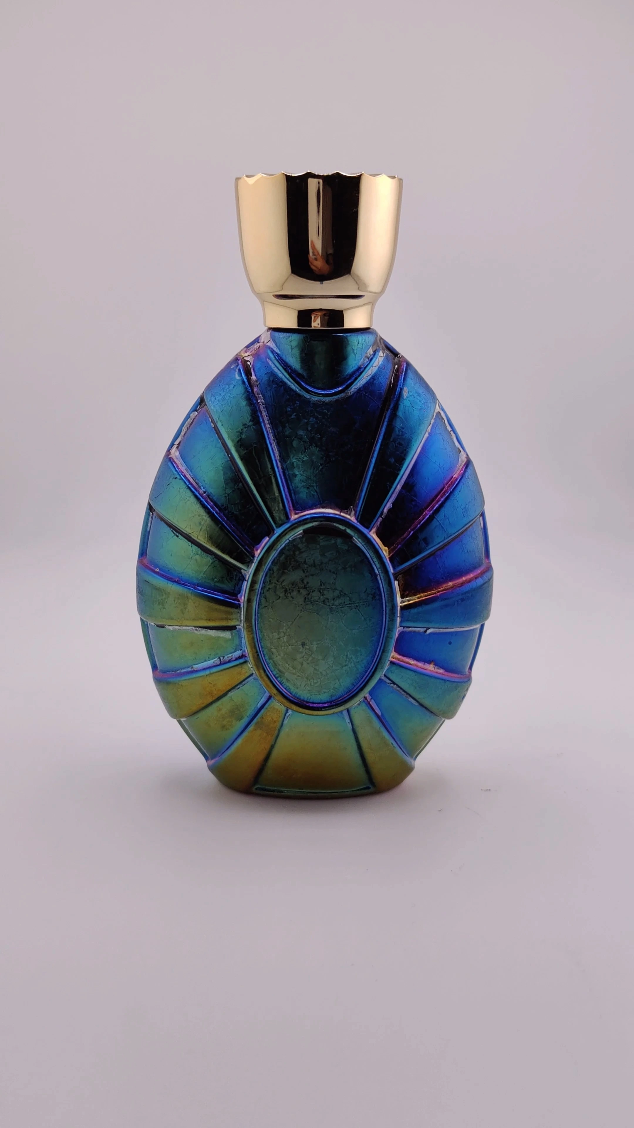 Botella de perfume de lujo a precio competitivo, 30 ml, 50 ml, 100 ml, con forma personalizada, azul, vacía, con caja. 1