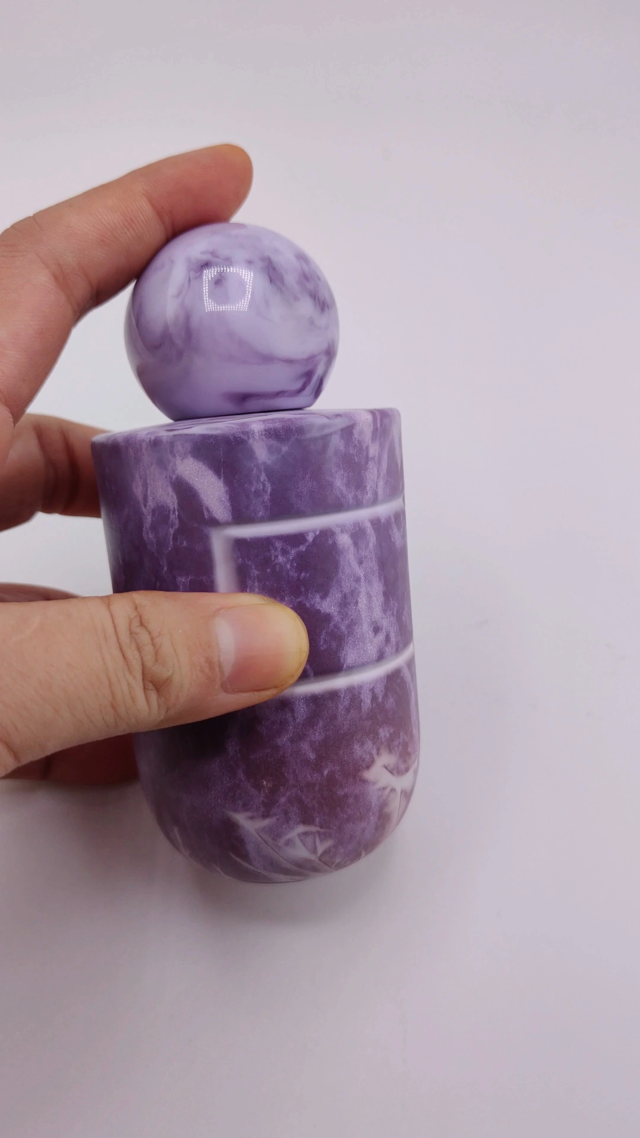 Botella de perfume de color púrpura glamoroso, venta al por mayor, de alta calidad, 30 ml, 50 ml, 100 ml, botella de perfume redonda, vacía, transparente, botellas de spray vacías. 1