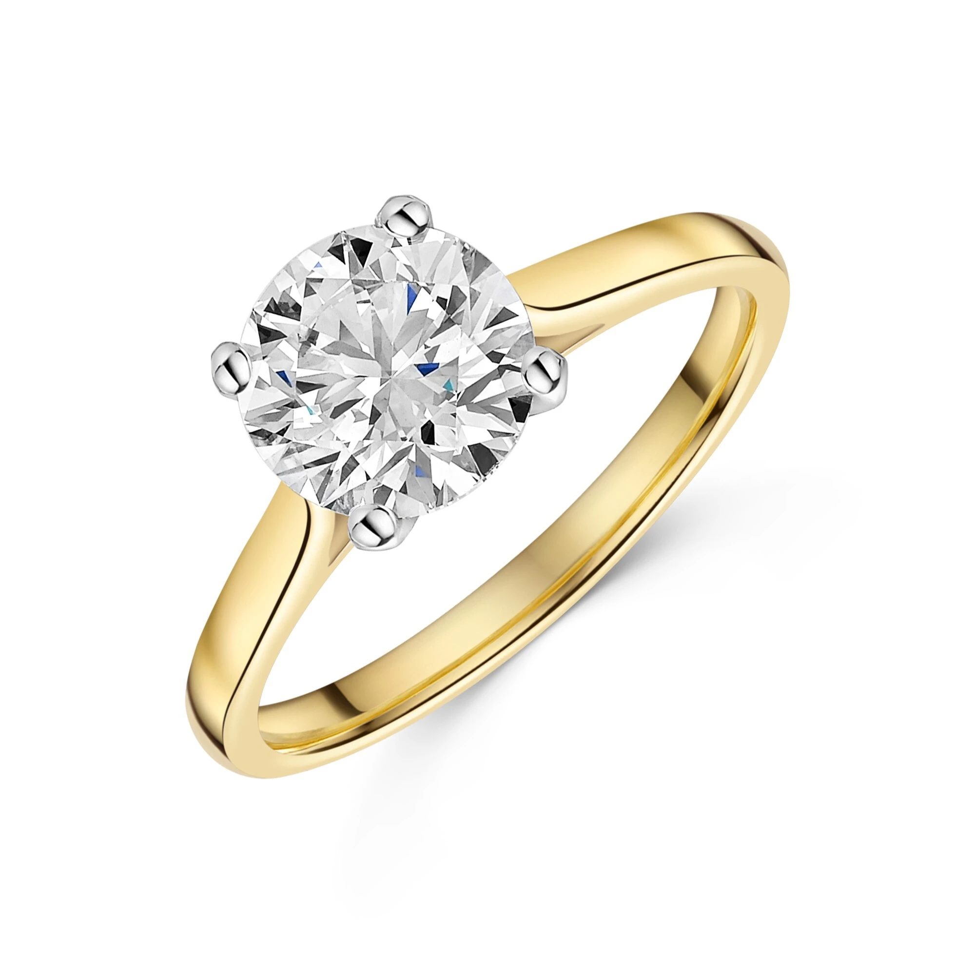 18ct Yellow Gold Lab Grown Excellent Round Brilliant Cut VVS1 Diamond Engaged Ring 1