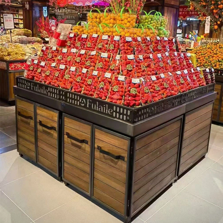 Fruit and Vegetable Display Rack for Supermarket 1