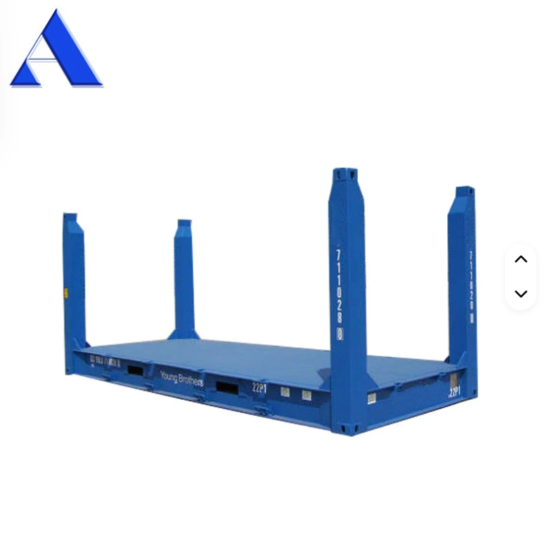Logotipo de cor personalizada certificado pela CSC Aço Corten Padrão ISO Poste de canto fixo 20 pés 20 pés Flat Rack 20 pés Contêiner China para venda 1
