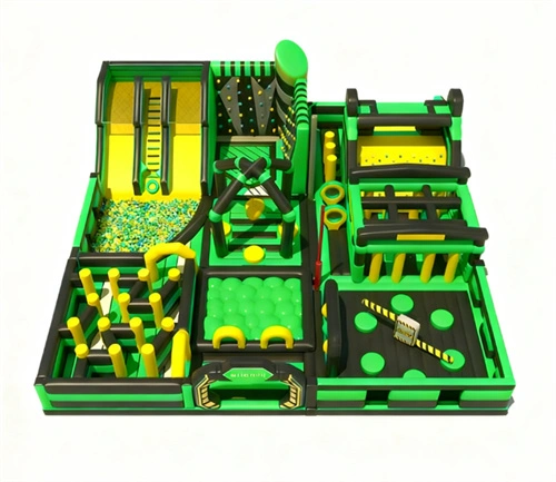 Green small inflatable theme park playground 1