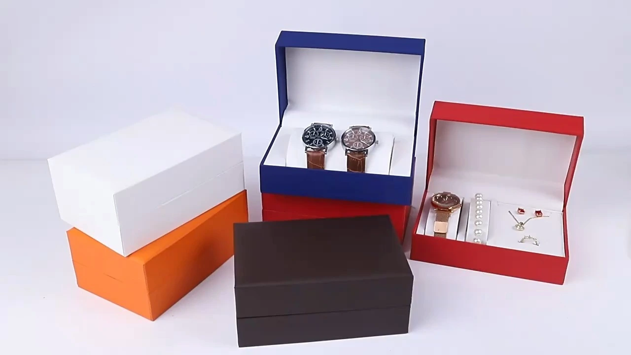 Fashion Flip-Top Couple's PU Watch Jewelry Box for Rings, Necklaces, Bracelets & Watches 1