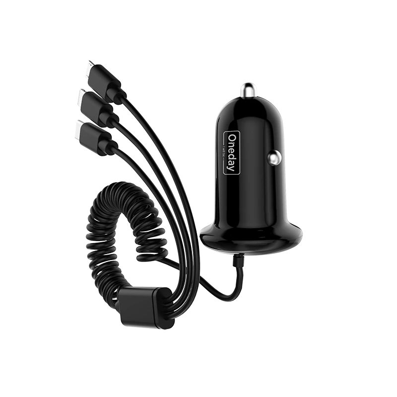 ER01 USB  / TYPEC + IPH + MICRO cable 3 IN 1 car charger 1