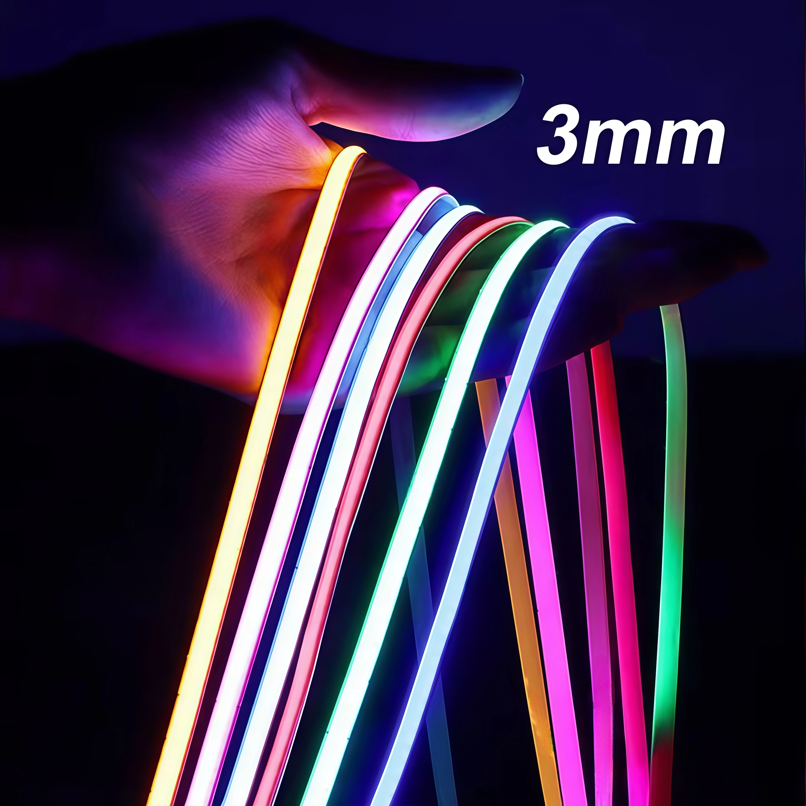 3mm Ultra-Thin COB LED Strip Lights – Dot-Free, Flexible  Custom Colors 1