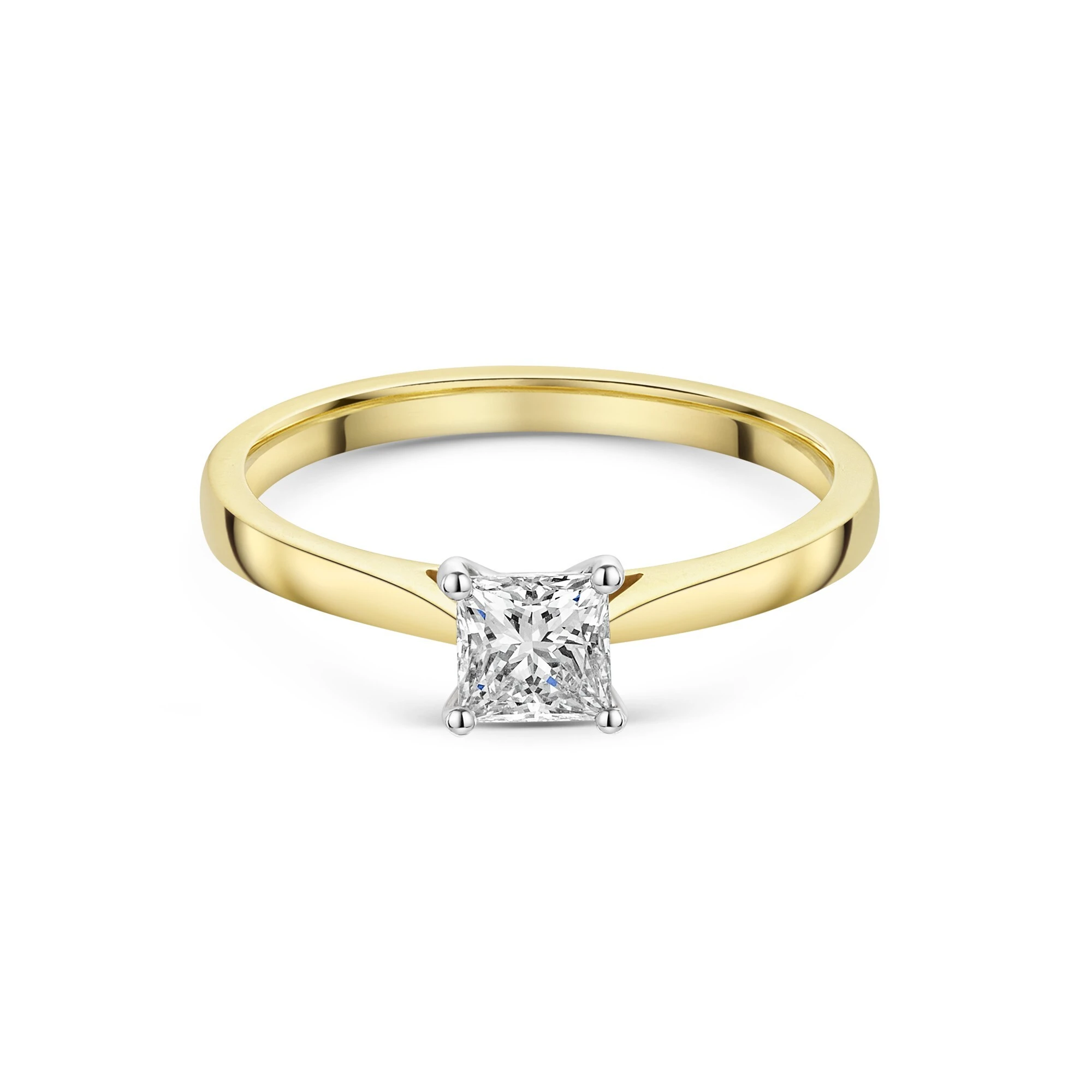 Lab Grown Princess Cut Diamond Engagement Ring in Platinum With IGI Certified 1