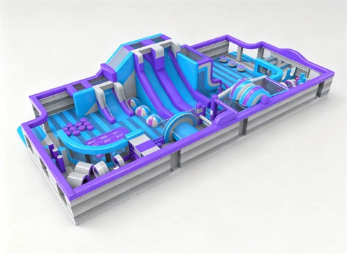 Commercial Blue Purple Inflatable Theme Park 1