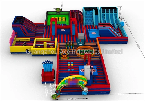 Custom 734 sqm inflatable theme park 1