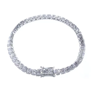 18K White Gold Round Shaped Tennis Bracelet 1