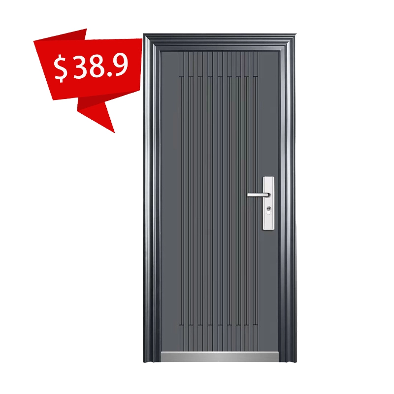 Вход Стильный и безопасный вход Главный Алжирский внешний вид Фошань Кения Дизайн Вход Королевство Черная душевая стальная дверь для безопасности 1