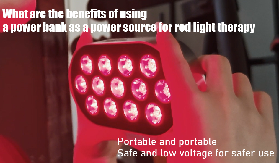 What are the benefits of using a power bank as a power source for red light therapy