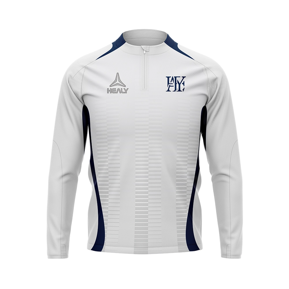 White Deep Blue Crew Neck Football Jacket Warm Breathable Embroidered Soccer Jersey Classic High Quality Zipper Sport Shirt 1