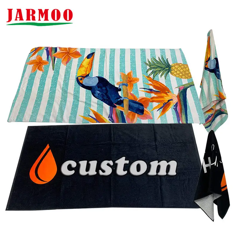 Serviette de plage en coton personnalisée, serviette de sport à sublimation 1