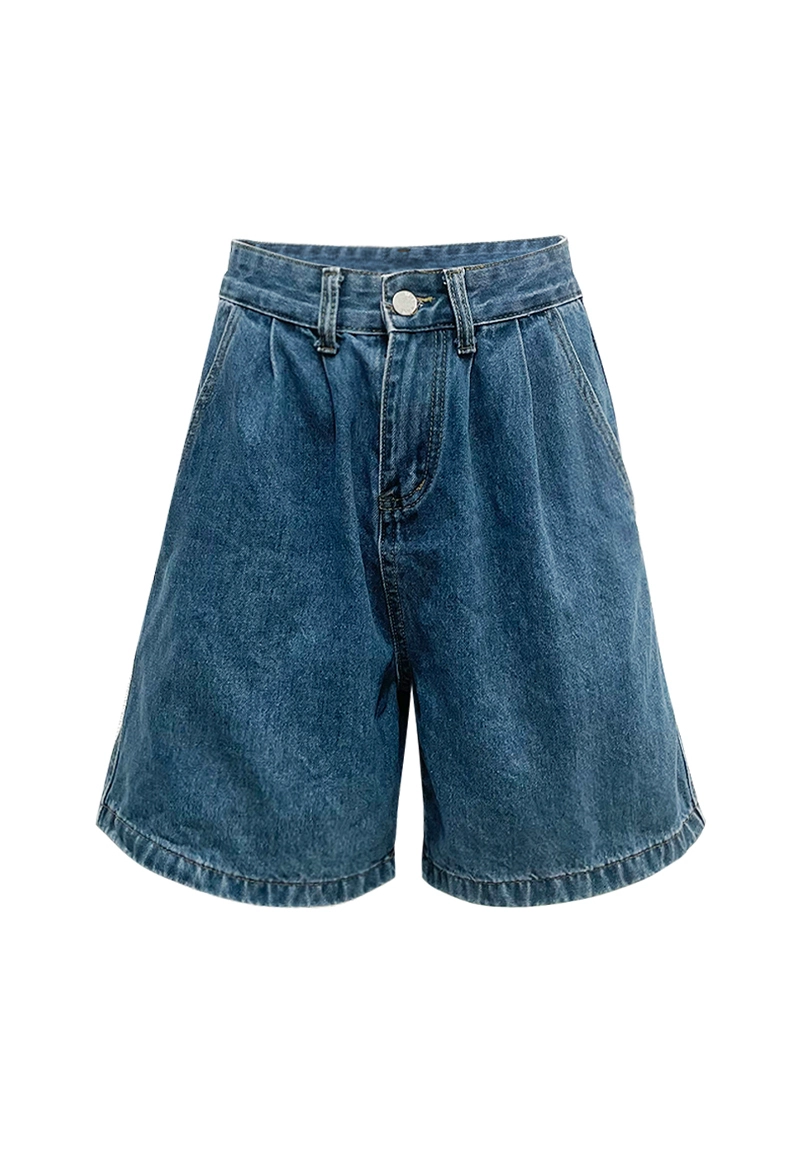 Denim Wide-Leg Blue Shorts Vepeen Apparel 1