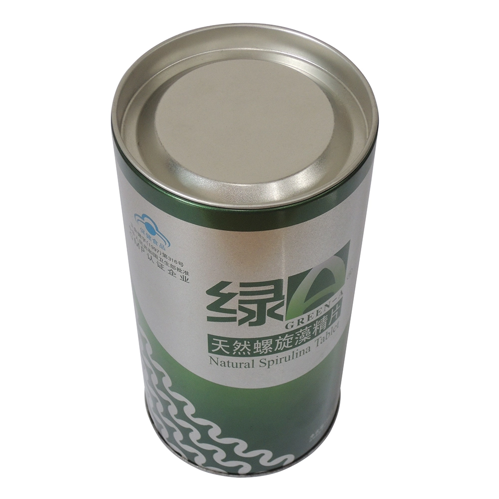 Round Tin Can Container for Health Food Supplements - Metal Tin for Health Products 1