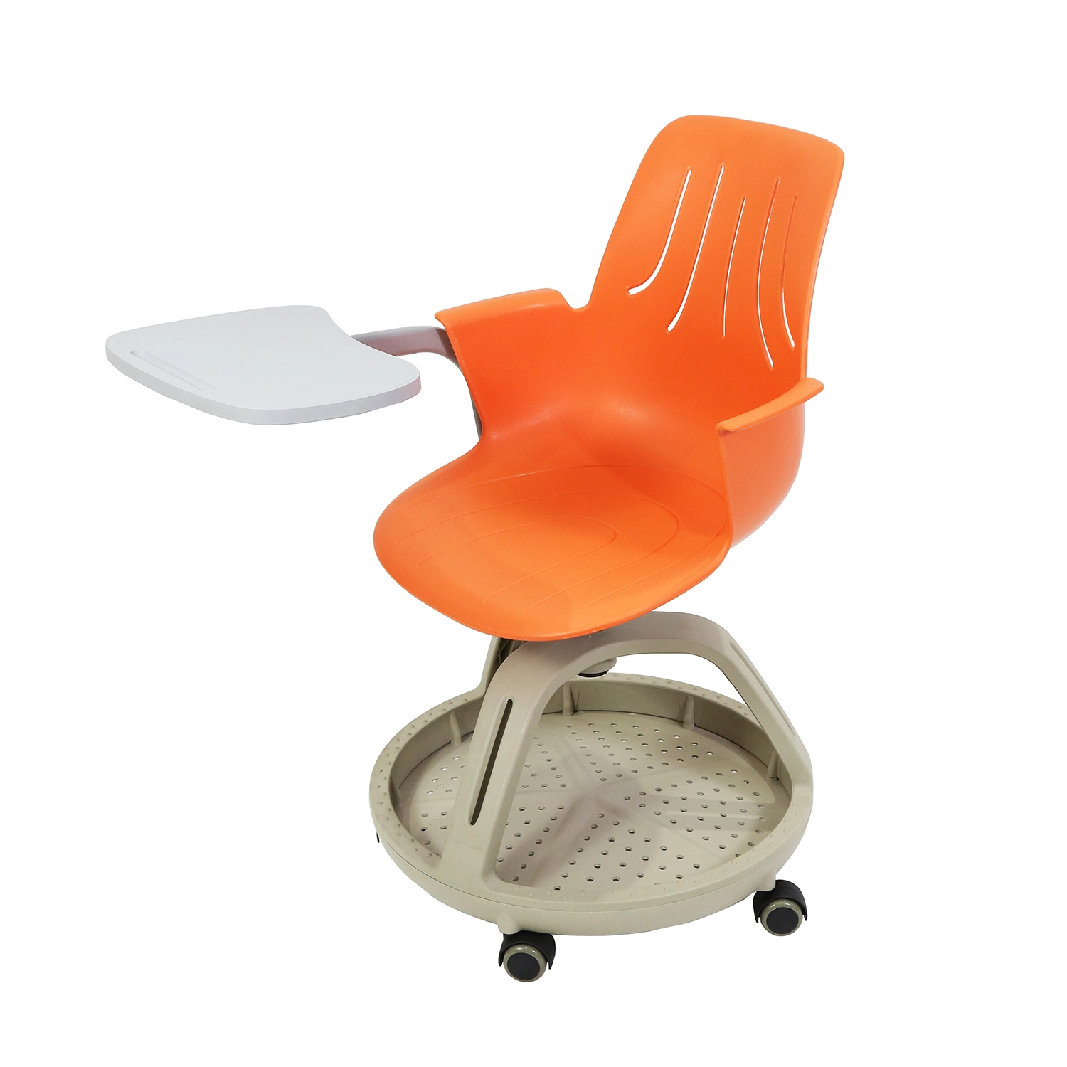 High Quality Height Adjustable Training Chair for School Furniture Modern Design Movable Plastic Student Chair with Writing Pad 1